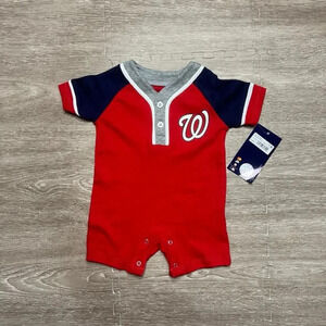 NWT Washington Nationals Baby 0/3 M Jumper‎ Jersey Red Sports Theme Durable